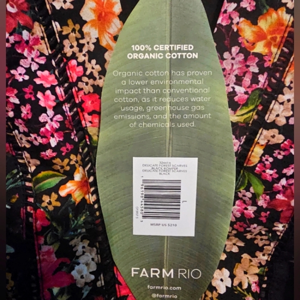 FARM Rio Black Floral Short Jumpsuit with Puff Sleeves - Picture 8 of 9